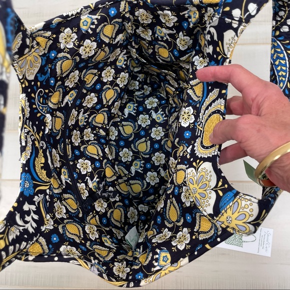 NWT Vera Bradley Side By Side Ellie Blue Shoulder Tote - Picture 7 of 10